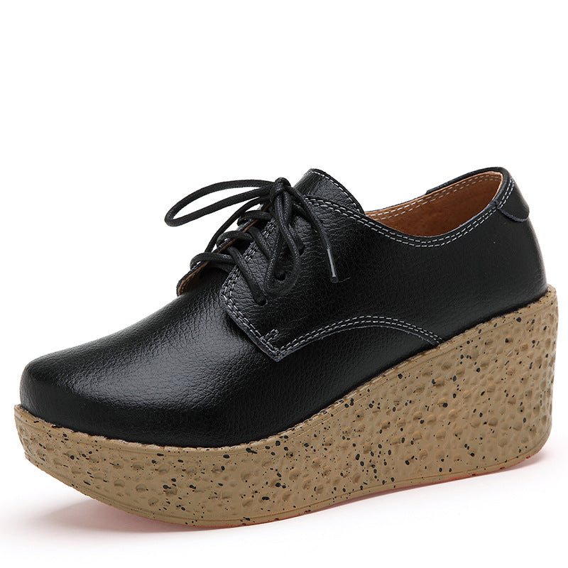 Loafer mit Keilabsatz aus Kunstleder für Damen