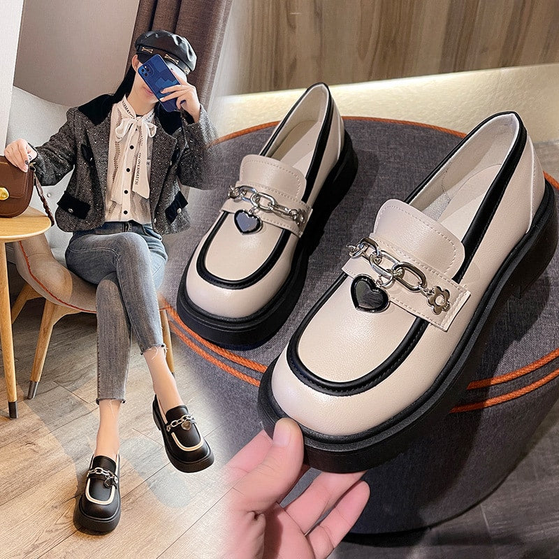 Britische Damen-Loafer mit Plateau