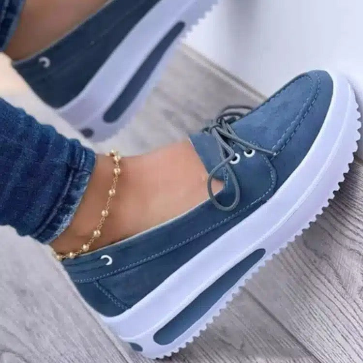 Plateau-Loafer mit Schnürung für Damen