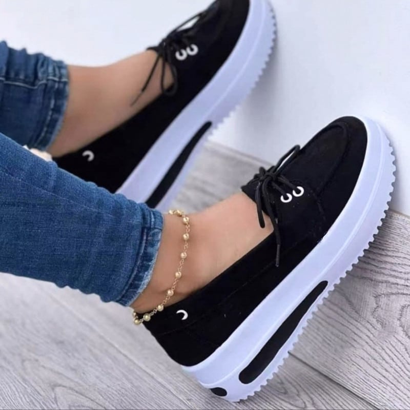 Plateau-Loafer mit Schnürung für Damen