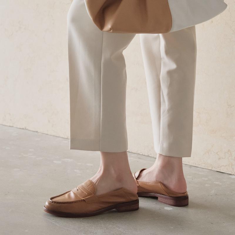 Loafer mit Blockabsatz aus weichem Leder für Damen