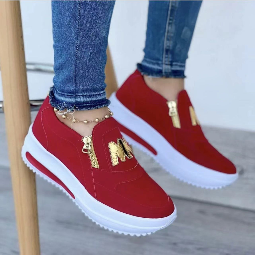 Plateau-Loafer mit Reißverschluss für Damen