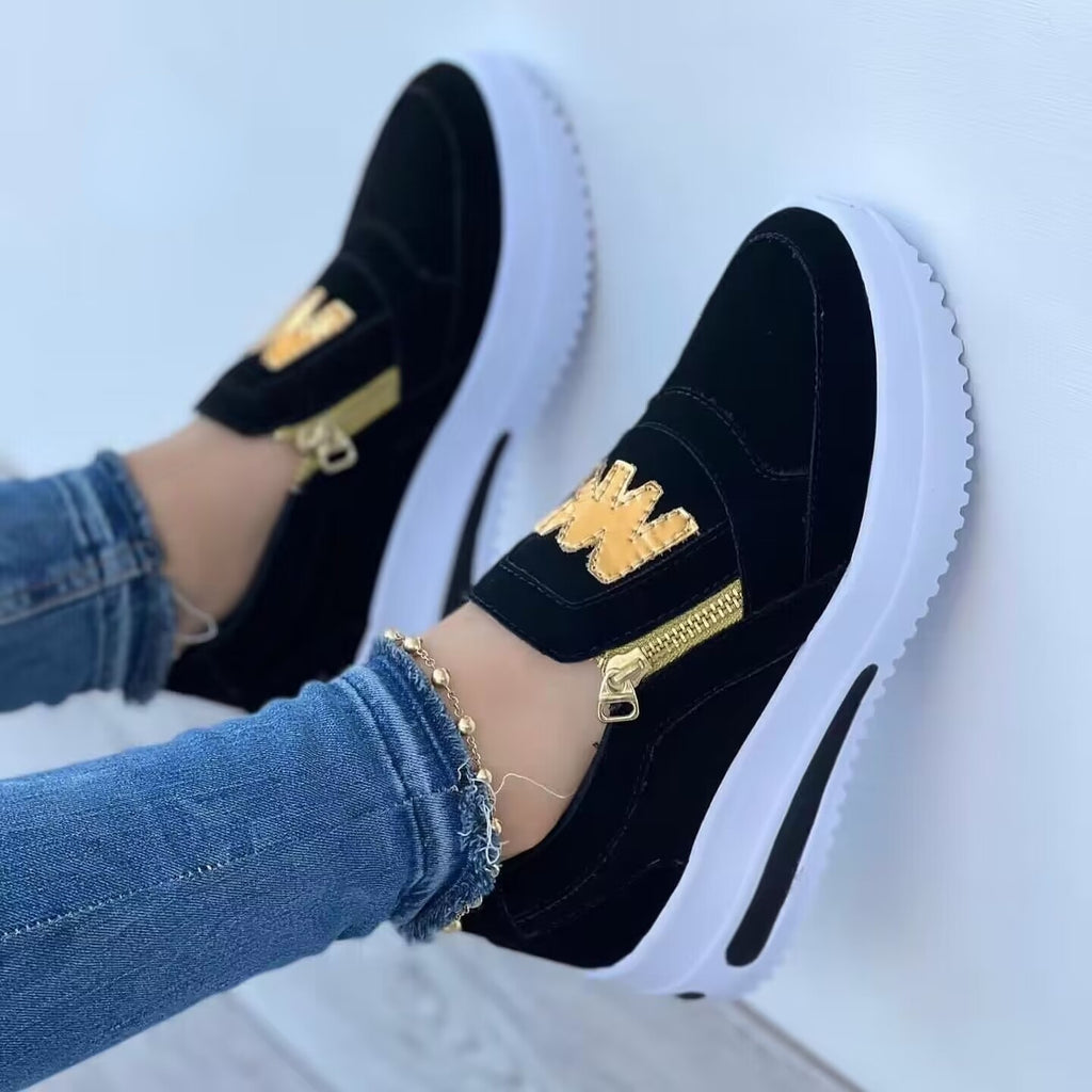 Plateau-Loafer mit Reißverschluss für Damen