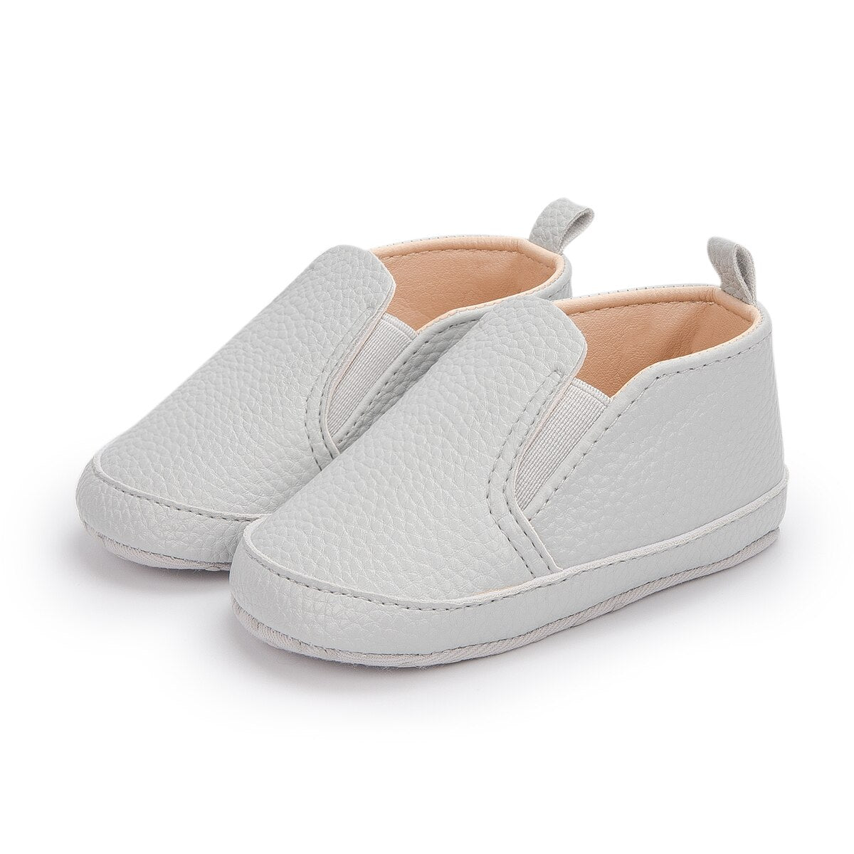 Unifarbene Slip-On-Mokassins aus Kunstleder für Babys