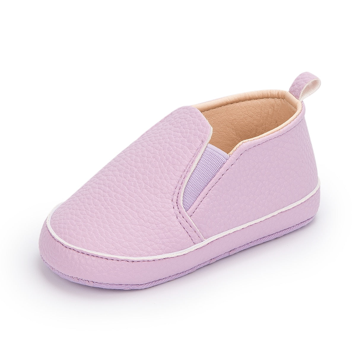 Unifarbene Slip-On-Mokassins aus Kunstleder für Babys