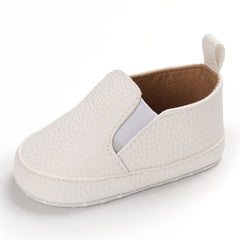Unifarbene Slip-On-Mokassins aus Kunstleder für Babys, Weiß
