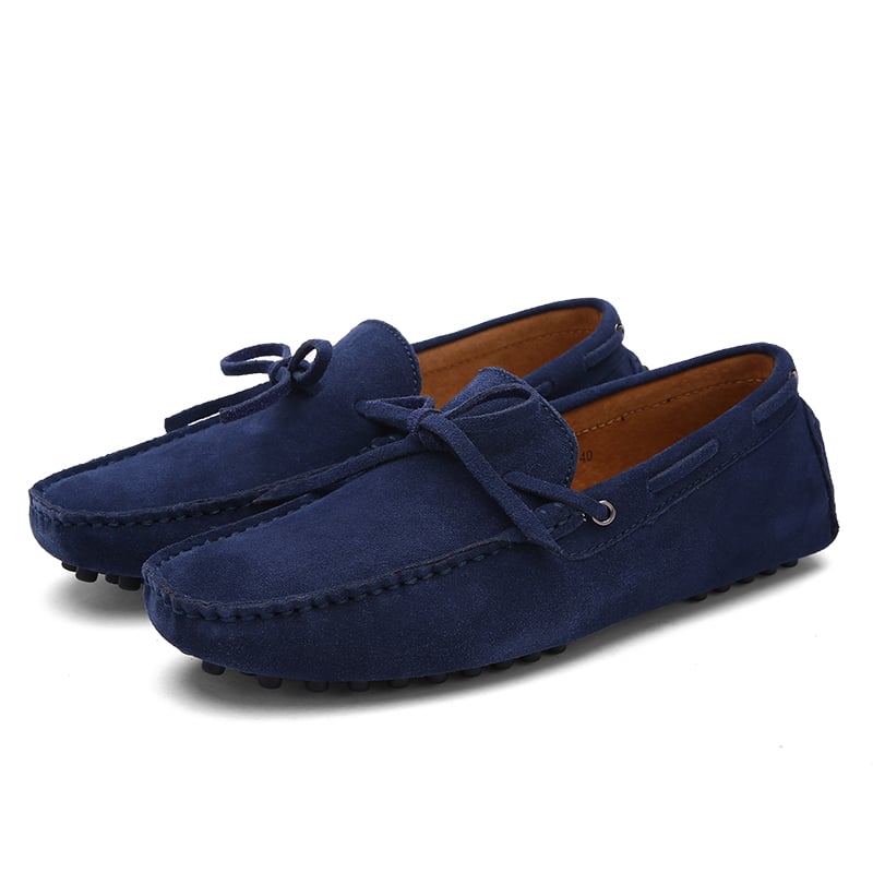 Einfarbige farbenfrohe Wildleder-Loafer für Herren