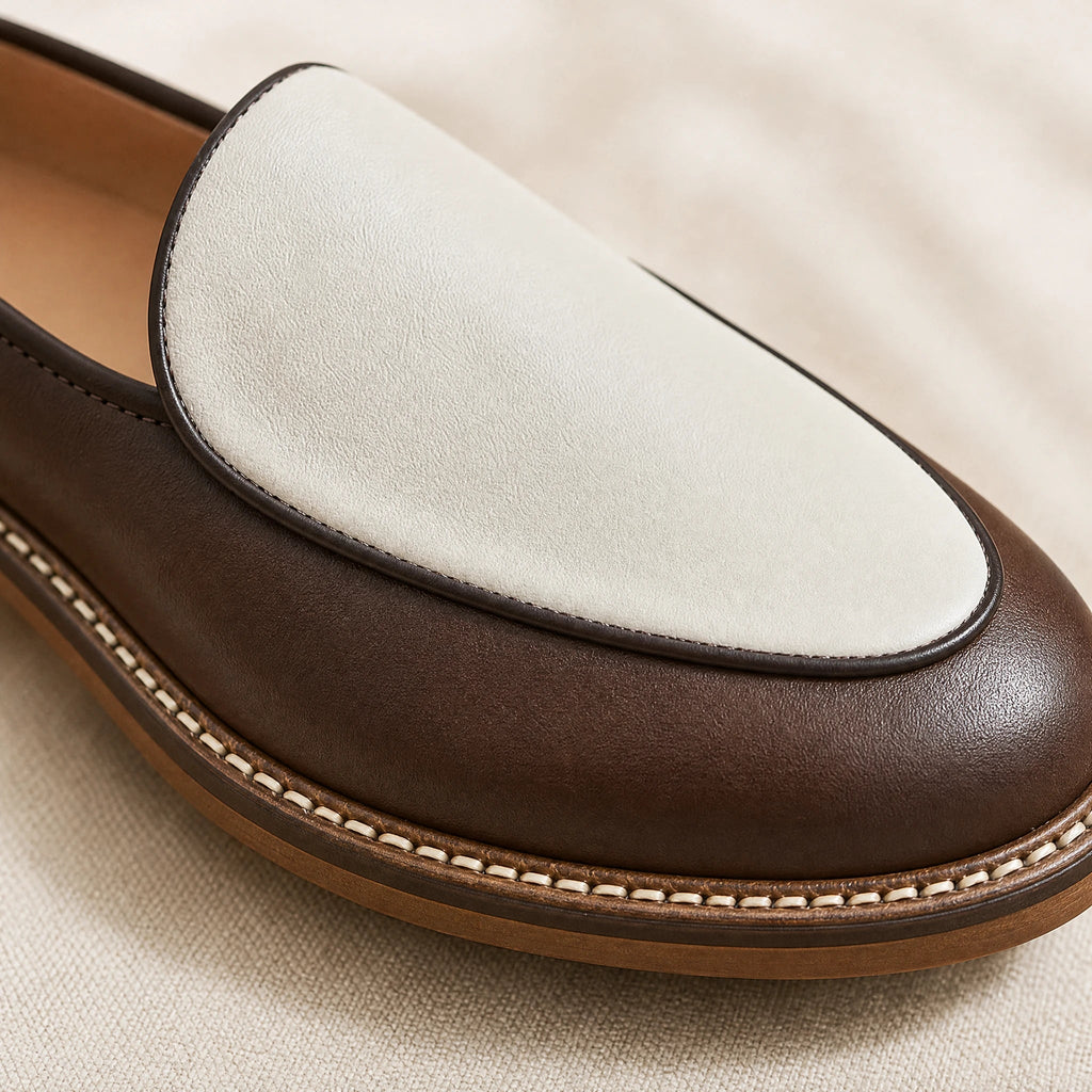 Elegante Herren-Loafer mit sichtbarer Ziernaht, Dunkelbraun, Ansicht 2
