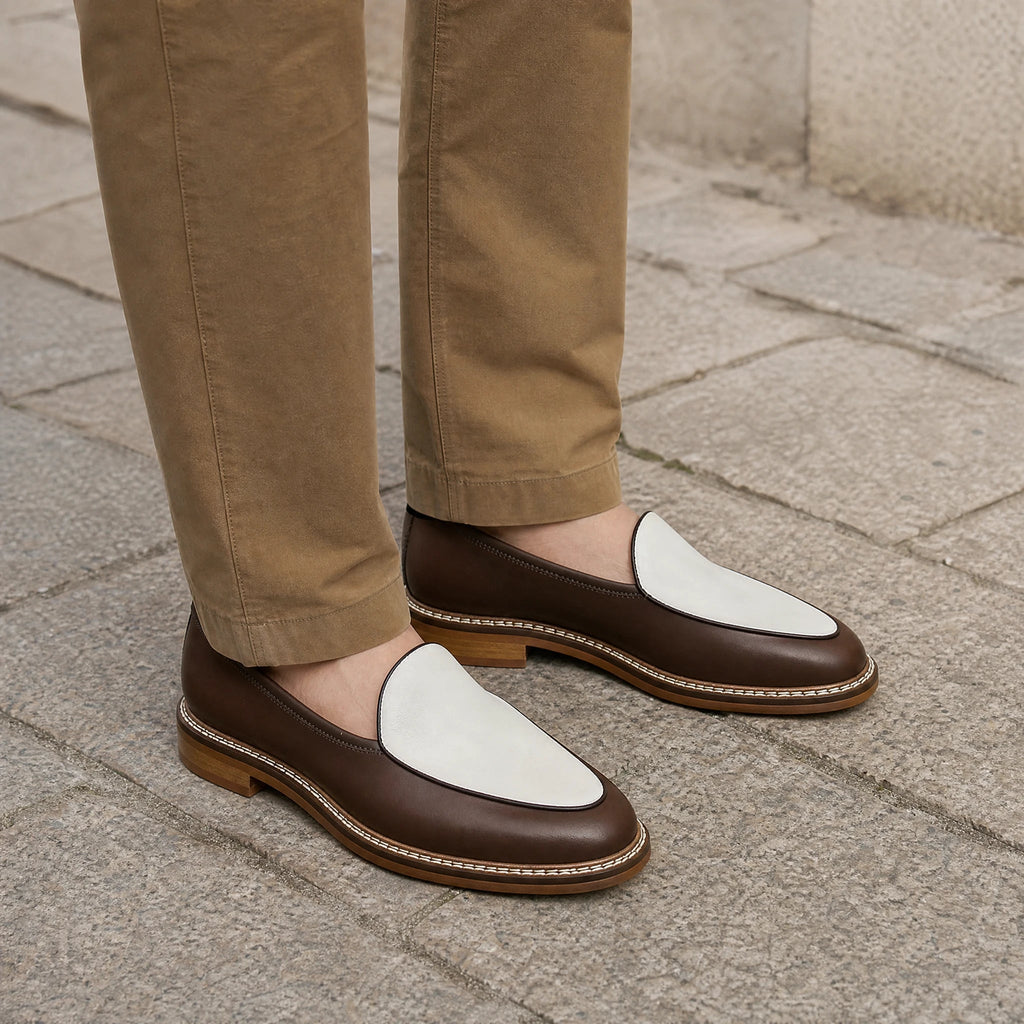 Elegante Herren-Loafer mit sichtbarer Ziernaht, Dunkelbraun, Ansicht 3