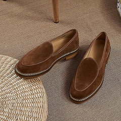 Elegante Herren-Loafer mit sichtbarer Ziernaht, Braun