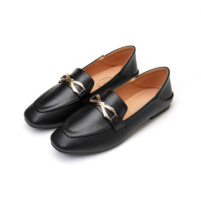 Elegante Loafer mit goldener Schleife für Damen