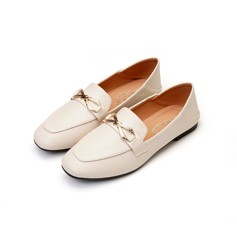 Elegante Loafer mit goldener Schleife für Damen