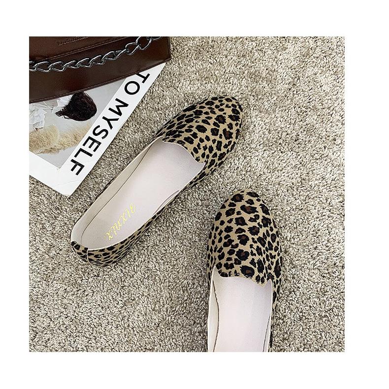Flache Loafer mit Leopardenmuster für Damen