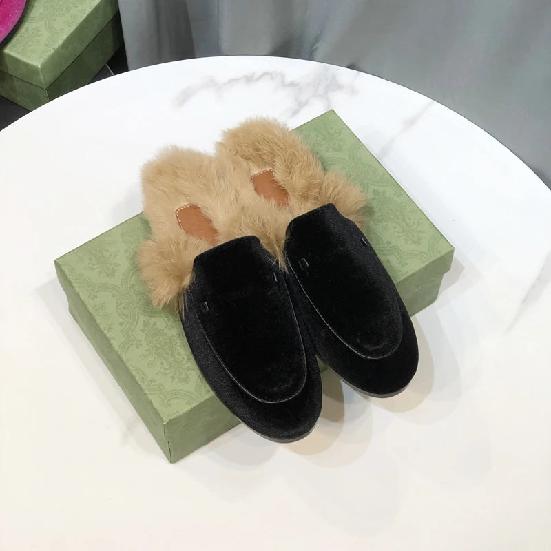 Gefütterte Damen-Hausschuhe, Farbe Schwarz Samt, Ansicht 4