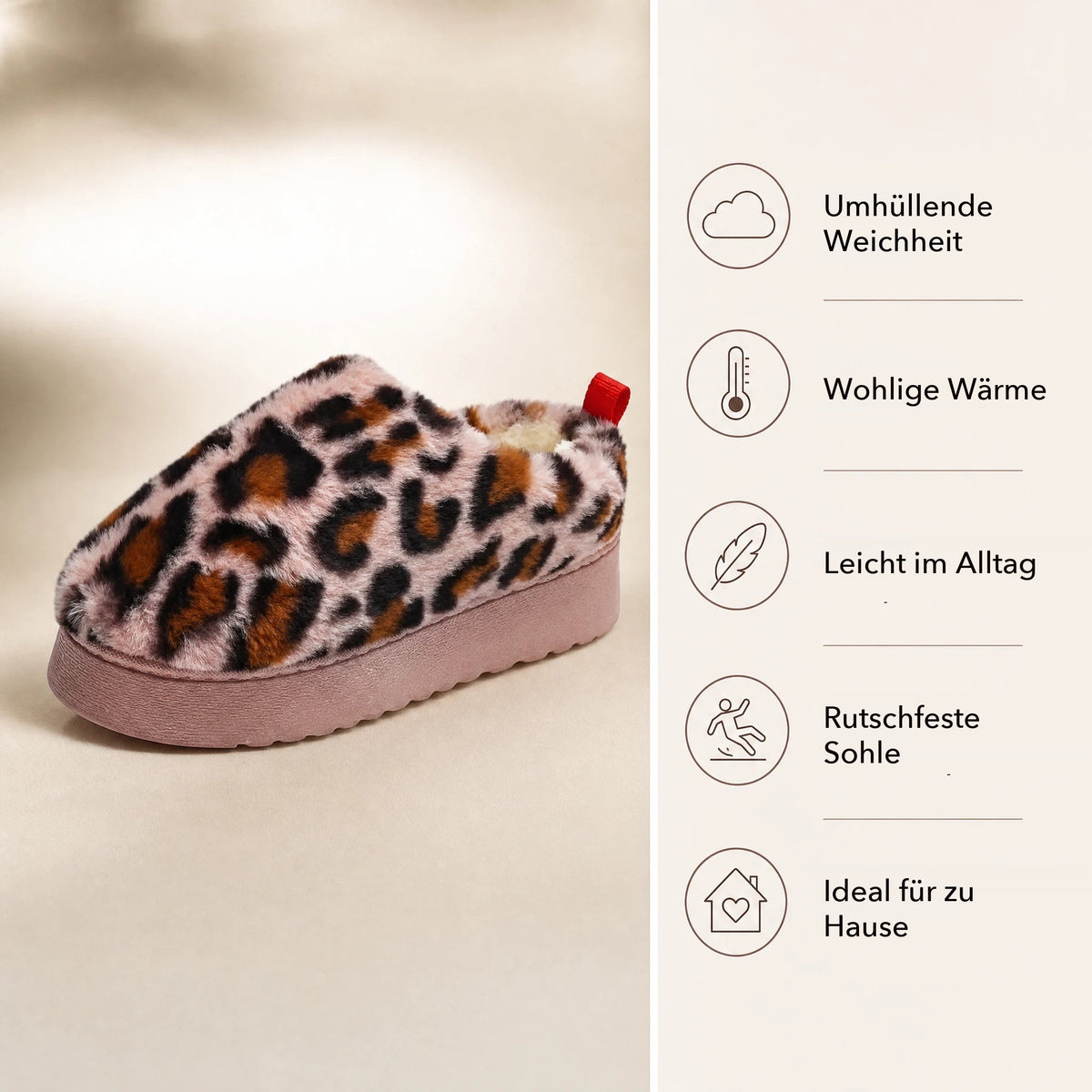 Profilierte PVC-Plateausohle der Leoparden-Mule