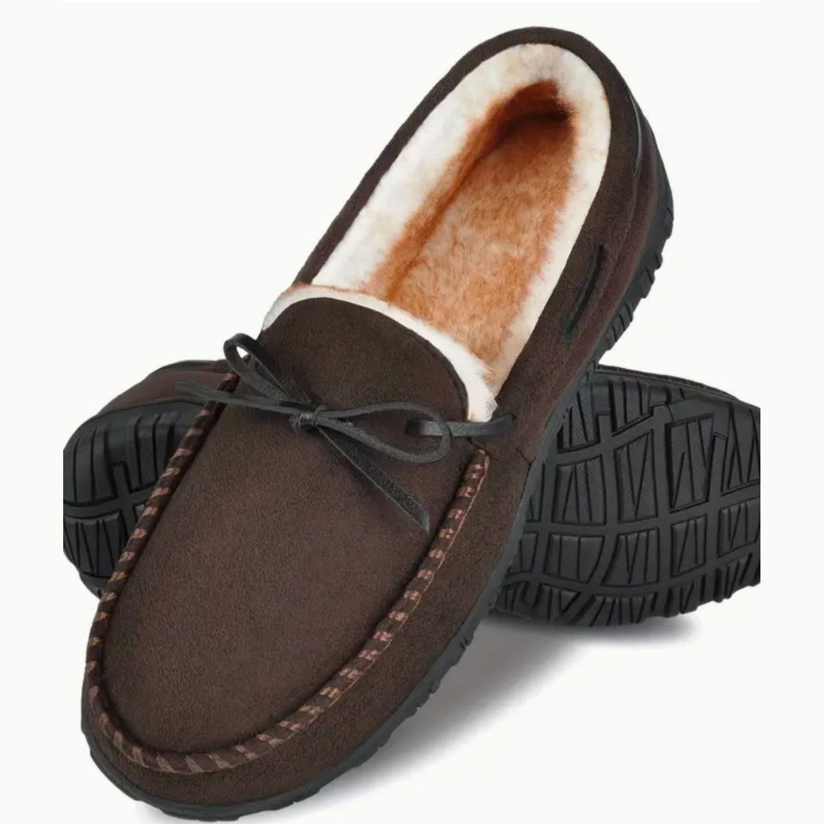 Brauner Mokassin im Bootsschuh-Stil mit warmem Futter