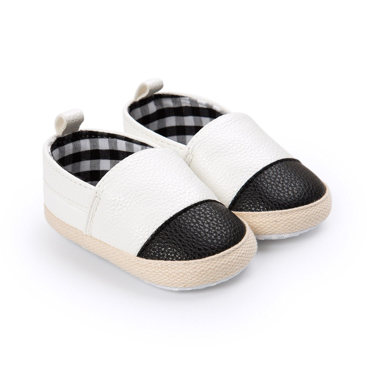 Zweifarbige glänzende Slipper für Babymädchen zum Reinschlüpfen