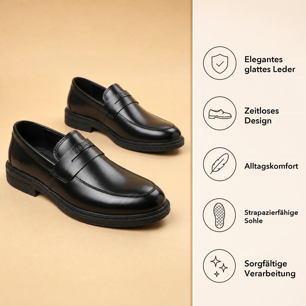 Schwarzer Herren-Loafer im Business-Stil mit dicker Sohle, Ansicht 4