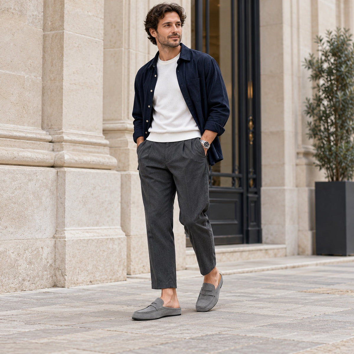 Offene Ferse der Herren-Loafer-Pantolette