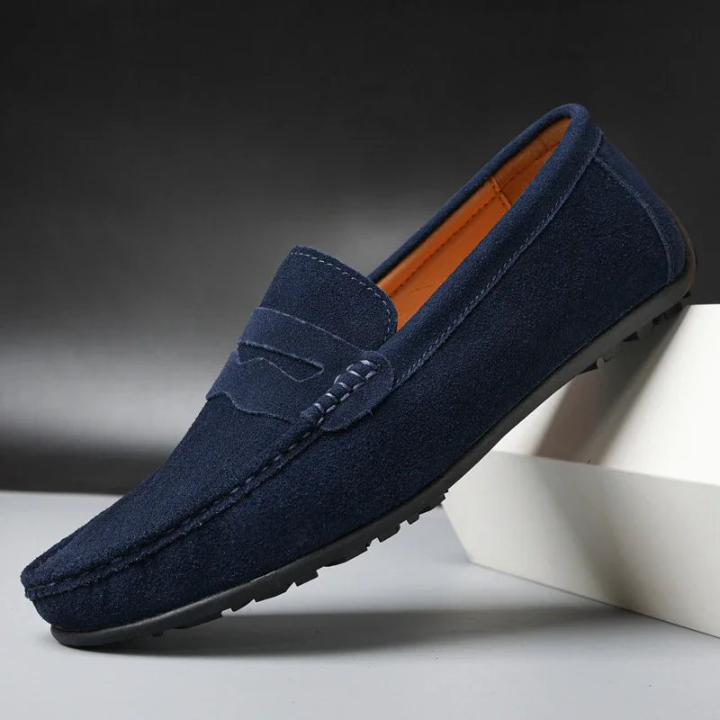 Herren Loafer mit Profilsohle im Penny-Stil in Nachtblau, Ansicht 5