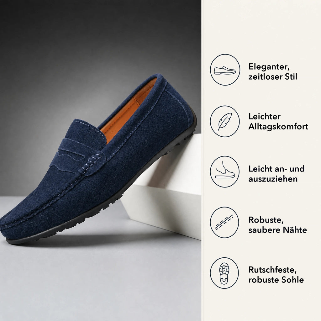 Herren Loafer mit Profilsohle im Penny-Stil in Hellgrau, Ansicht 4