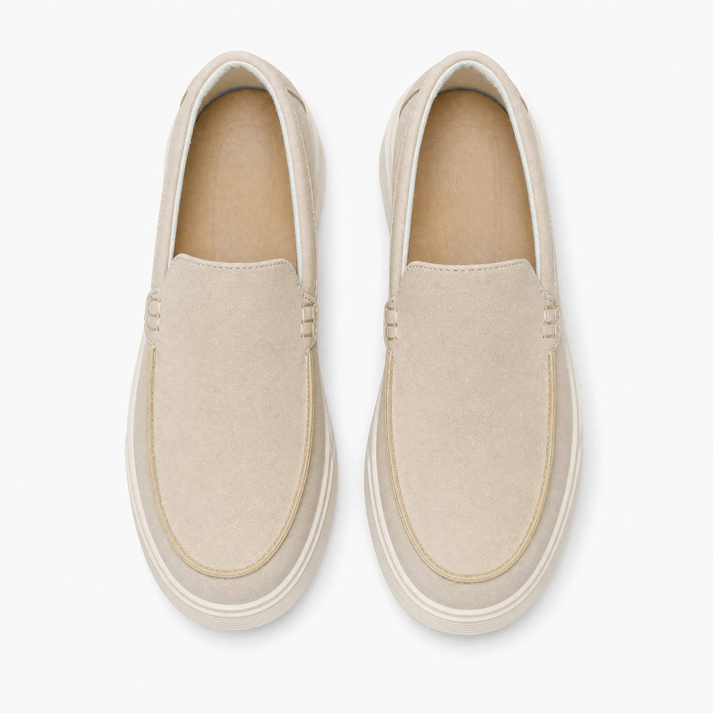 Cremefarbener Herren-Mokassin mit Plateausohle in Beige