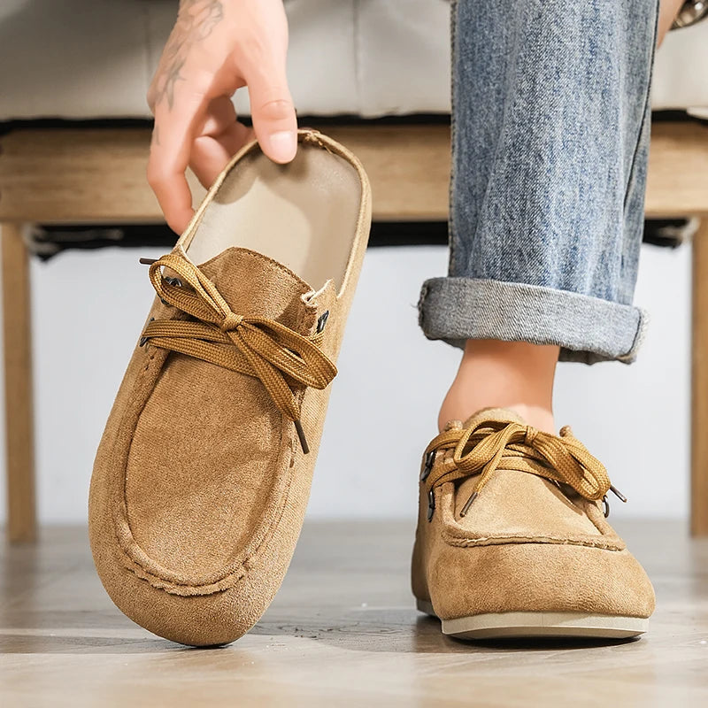 Herren-Mule mit Schnürung und offener Ferse, Farbe Camel, Ansicht 1