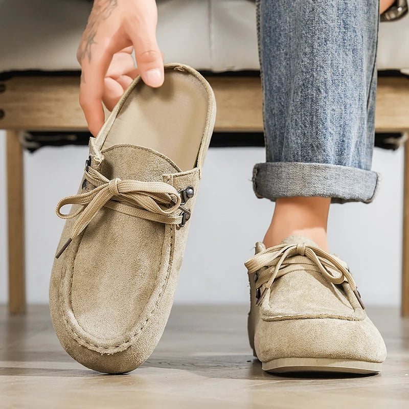 Herren-Mule mit Schnürung und offener Ferse, Farbe Beige, Ansicht 2