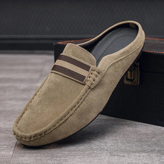 Herren-Mokassin-Mule mit Streifenband zum Anziehen, Beige