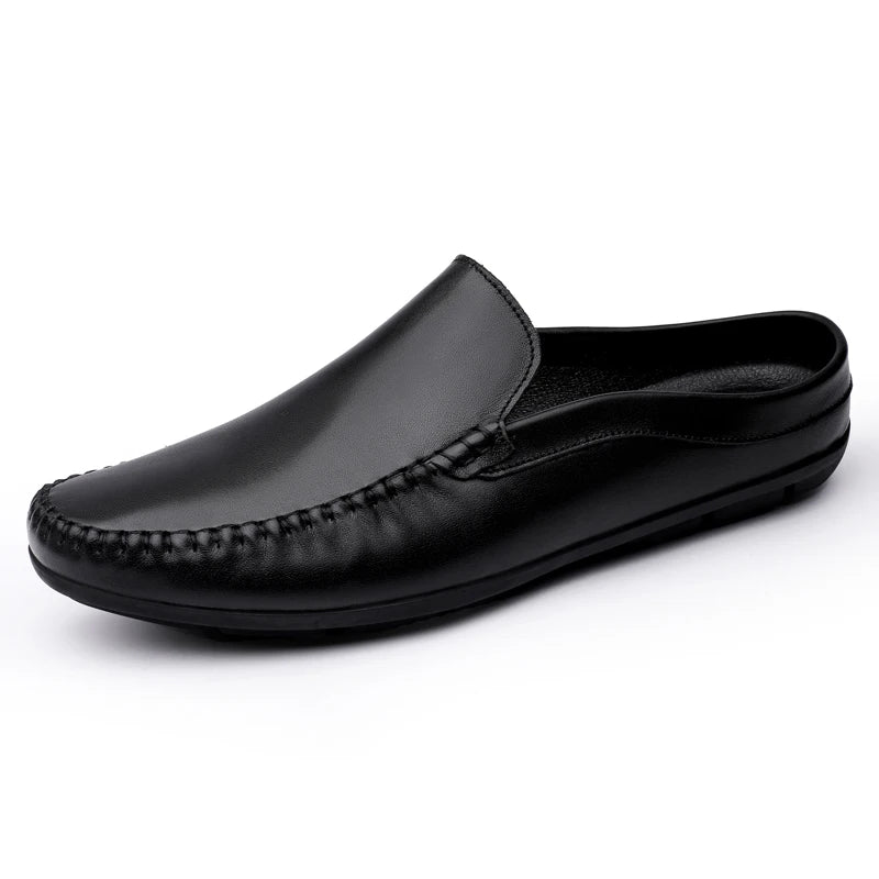 Herren-Mule aus Spaltleder zum Anziehen, Farbe Weiß, Ansicht 2