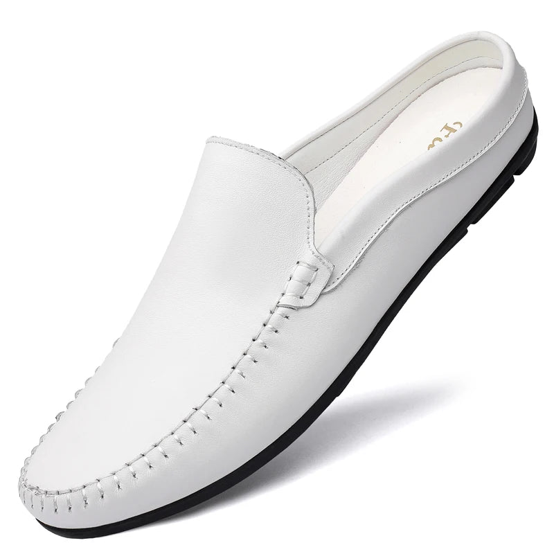 Herren-Mule aus Spaltleder zum Anziehen, Farbe Weiß, Ansicht 5