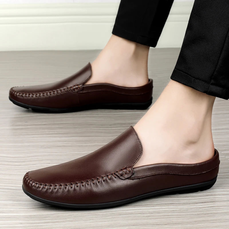 Herren-Mule aus Spaltleder zum Anziehen, Farbe Schwarz, Ansicht 7