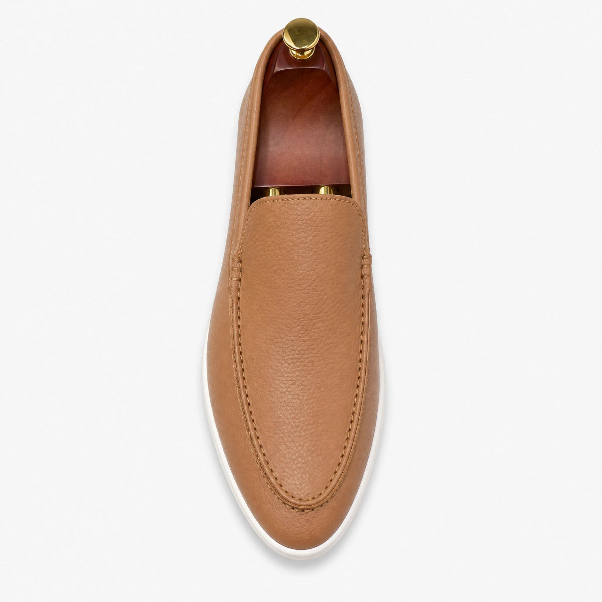 Hellbrauner Herren-Slipper mit dicker weißer Sohle Bild