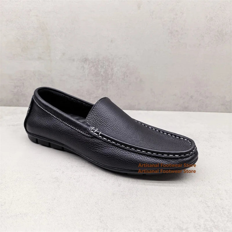 Schwarzer Herren-Slipper, Rückansicht