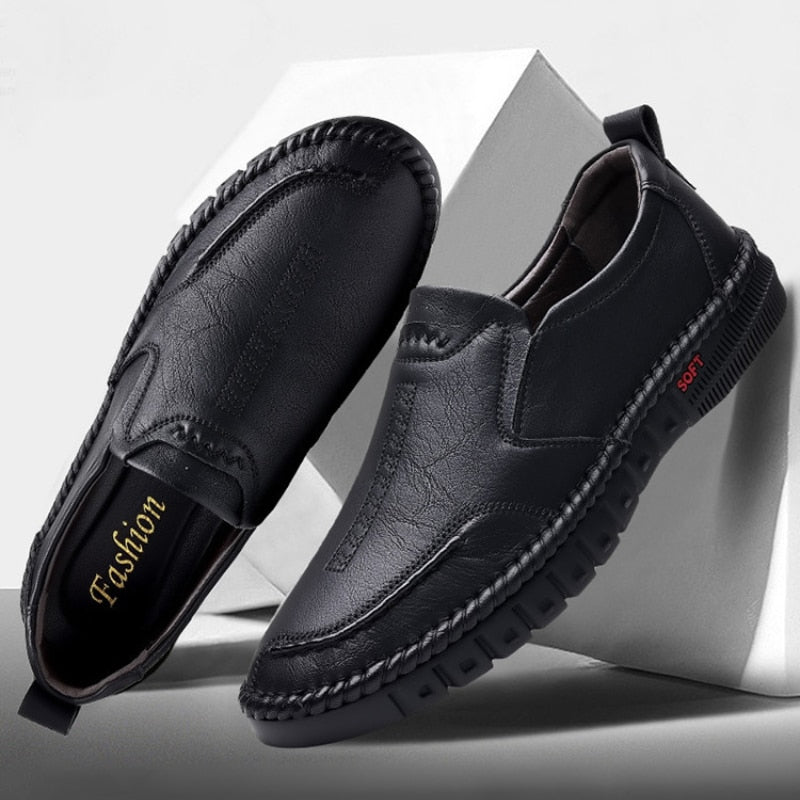Herren-Loafer aus Kunstleder mit orthopädischer Einlegesohle