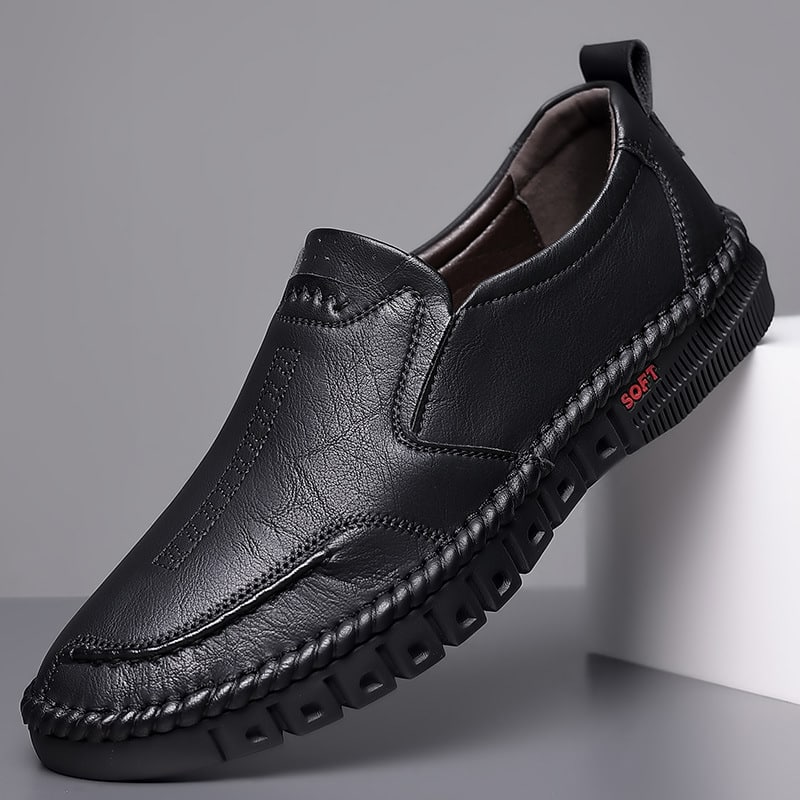 Herren-Loafer aus Kunstleder mit orthopädischer Einlegesohle