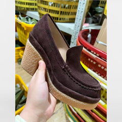 Klassische Loafer in Wildleder-Optik für Damen, Braun