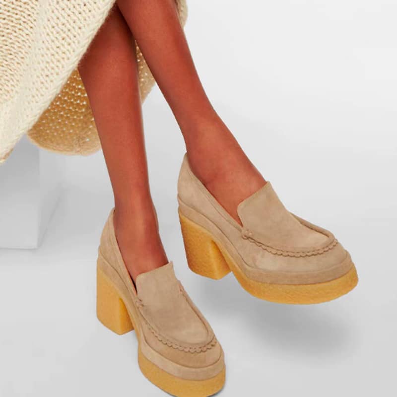 Klassische Loafer in Wildleder-Optik für Damen