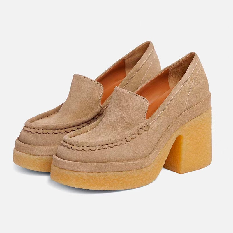Klassische Loafer in Wildleder-Optik für Damen