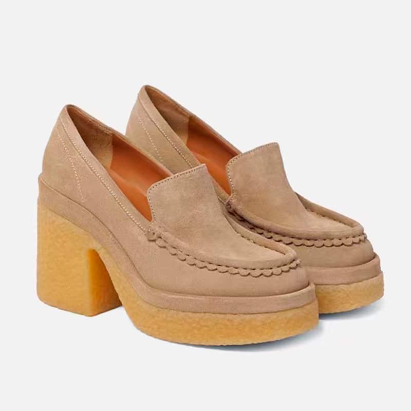 Klassische Loafer in Wildleder-Optik für Damen