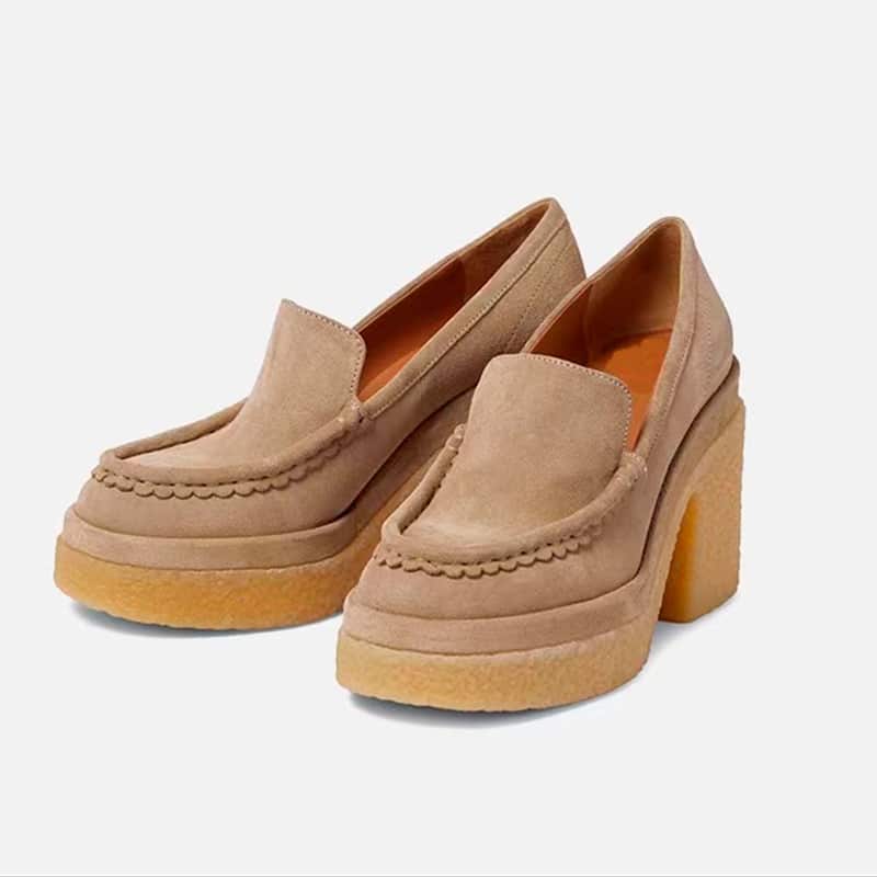 Klassische Loafer in Wildleder-Optik für Damen