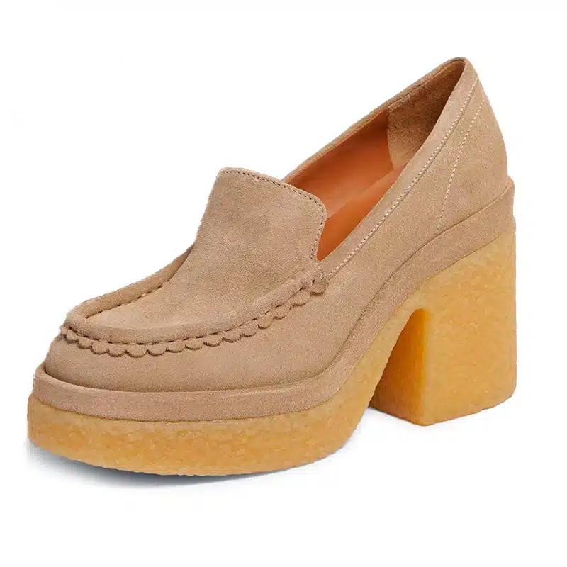 Klassische Loafer in Wildleder-Optik für Damen