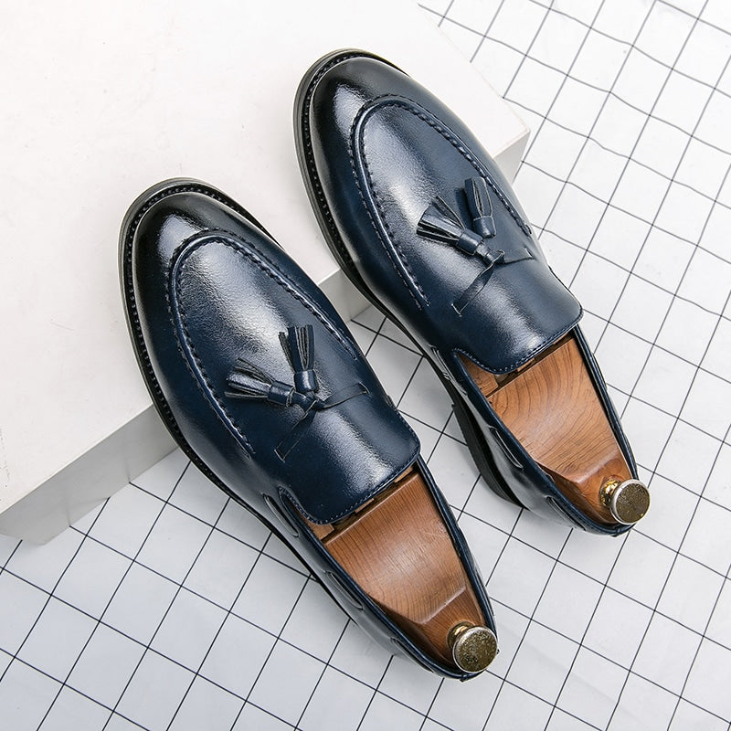 Klassische Quasten-Loafer aus glattem Kunstleder