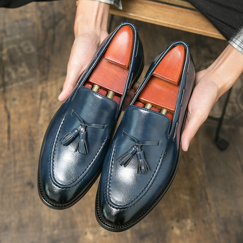 Klassische Quasten-Loafer aus glattem Kunstleder