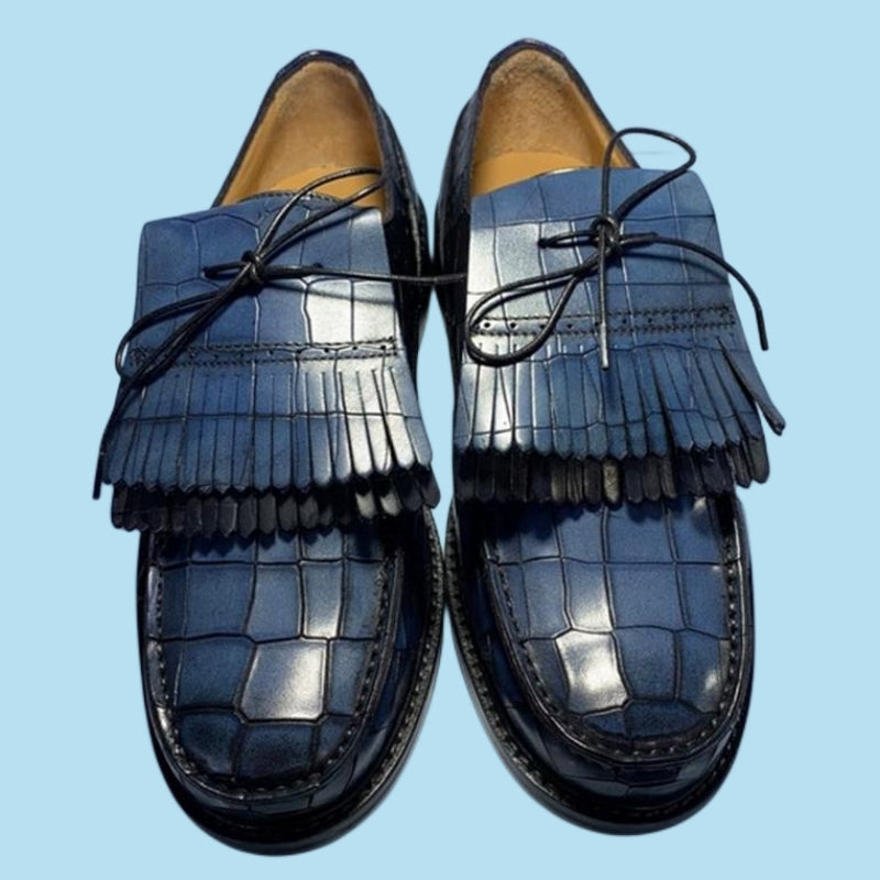 Klassische Krokodil-Quasten-Loafer für Herren