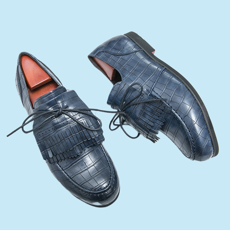 Klassische Krokodil-Quasten-Loafer für Herren