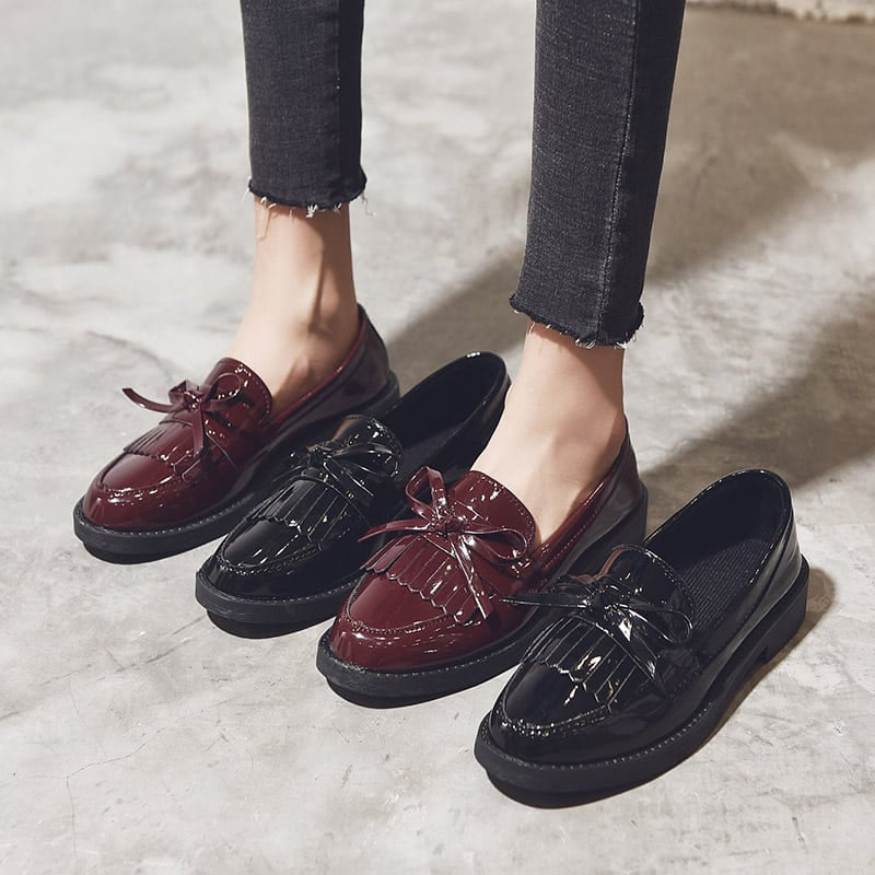 Lackloafer mit Fransen für Damen
