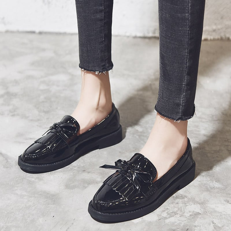 Lackloafer mit Fransen für Damen