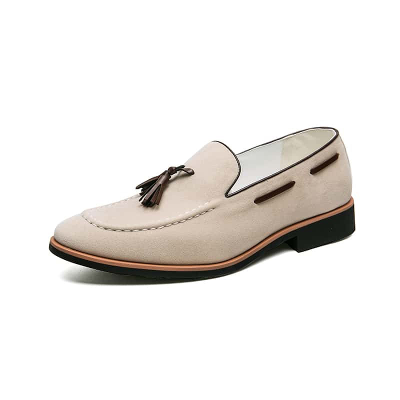 Lässige Herren-Loafer aus echtem Wildleder mit Quasten