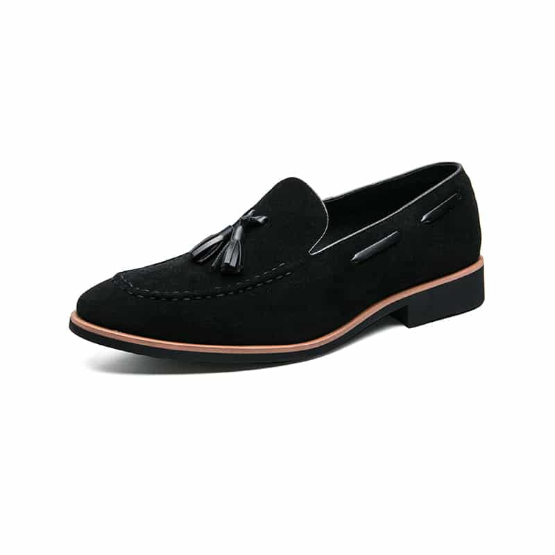 Lässige Herren-Loafer aus echtem Wildleder mit Quasten